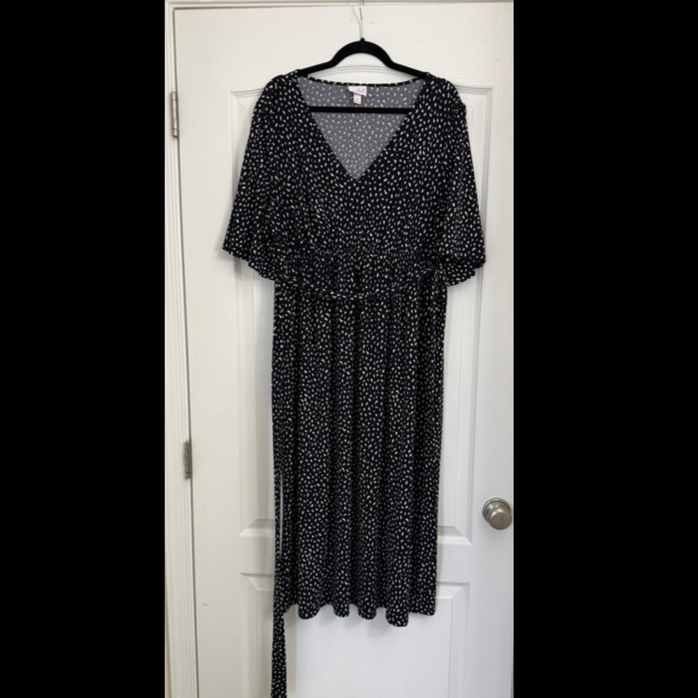 Isabel Maternity Black and White Polka Dot Dress
